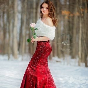 Wine fit & flare dress